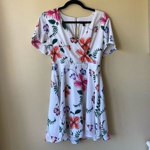 New Express White Floral Sundress